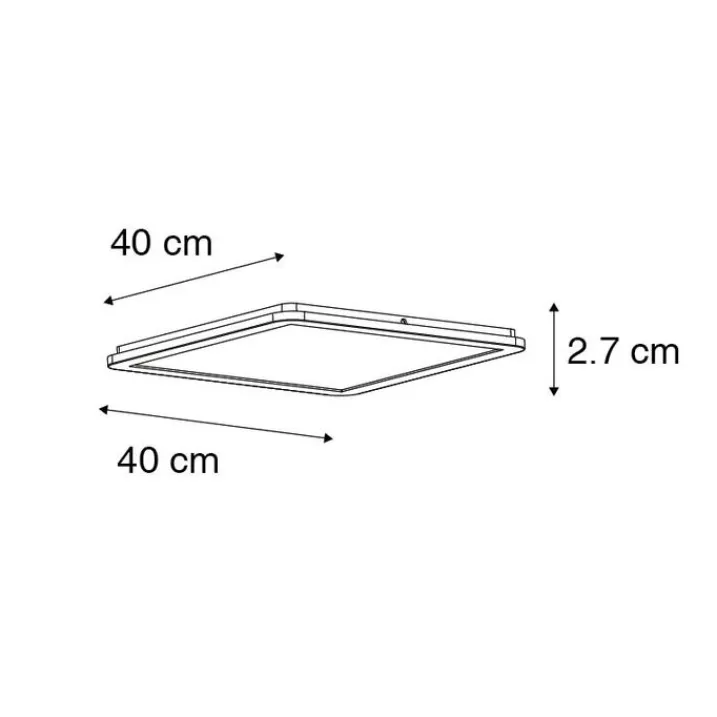 QAZQA Gartenbeleuchtung|Badezimmerlampen*Moderne Deckenleuchte weiß 40cm quadratisch inkl. LED 3-stufig dimmbar IP44 - Steve