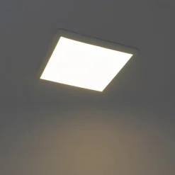 QAZQA Gartenbeleuchtung|Badezimmerlampen*Moderne Deckenleuchte weiß 40cm quadratisch inkl. LED 3-stufig dimmbar IP44 - Steve