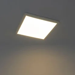 QAZQA Gartenbeleuchtung|Badezimmerlampen*Moderne Deckenleuchte weiß 40cm quadratisch inkl. LED 3-stufig dimmbar IP44 - Steve