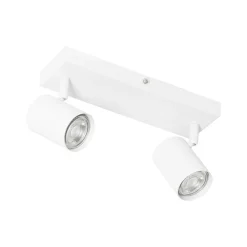 QAZQA Schlafzimmerlampen|Küchenlampen*Moderne Deckenleuchte Weiß 2-flammig Verstellbar Rechteckig - Jeana