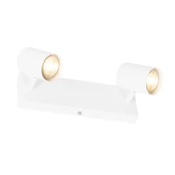 QAZQA Schlafzimmerlampen|Küchenlampen*Moderne Deckenleuchte Weiß 2-flammig Verstellbar Rechteckig - Jeana