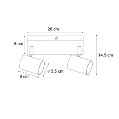 QAZQA Schlafzimmerlampen|Küchenlampen*Moderne Deckenleuchte Weiß 2-flammig Verstellbar Rechteckig - Jeana