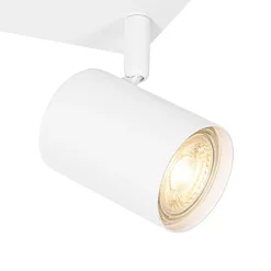 QAZQA Schlafzimmerlampen|Küchenlampen*Moderne Deckenleuchte Weiß 2-flammig Verstellbar Rechteckig - Jeana