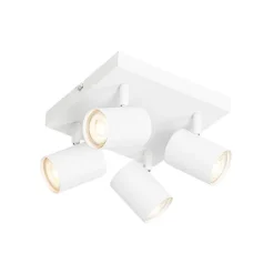 QAZQA Schlafzimmerlampen|Küchenlampen*Moderne Deckenleuchte weiß 4-flammig verstellbar quadratisch - Jeana