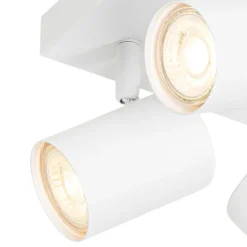 QAZQA Schlafzimmerlampen|Küchenlampen*Moderne Deckenleuchte weiß 4-flammig verstellbar quadratisch - Jeana