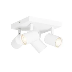 QAZQA Schlafzimmerlampen|Küchenlampen*Moderne Deckenleuchte weiß 4-flammig verstellbar quadratisch - Jeana