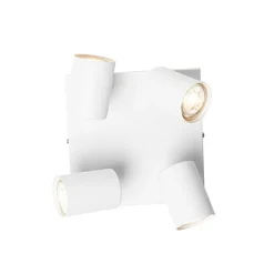 QAZQA Schlafzimmerlampen|Küchenlampen*Moderne Deckenleuchte weiß 4-flammig verstellbar quadratisch - Jeana