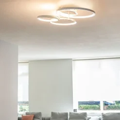 QAZQA Led-Deckenleuchten|Deckenleuchten*Moderne Deckenleuchte weiß inkl. LED und Dimmer Rondas