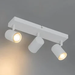 QAZQA Schlafzimmerlampen|Küchenlampen*Moderne Deckenleuchte Weiß 3-flammig Verstellbar Rechteckig - Jeana