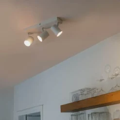 QAZQA Schlafzimmerlampen|Küchenlampen*Moderne Deckenleuchte Weiß 3-flammig Verstellbar Rechteckig - Jeana