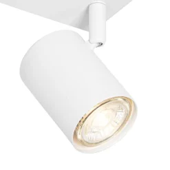 QAZQA Schlafzimmerlampen|Küchenlampen*Moderne Deckenleuchte Weiß 3-flammig Verstellbar Rechteckig - Jeana