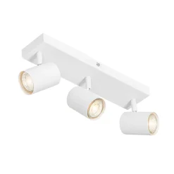 QAZQA Schlafzimmerlampen|Küchenlampen*Moderne Deckenleuchte Weiß 3-flammig Verstellbar Rechteckig - Jeana