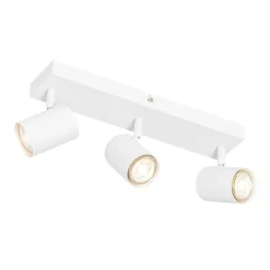 QAZQA Schlafzimmerlampen|Küchenlampen*Moderne Deckenleuchte Weiß 3-flammig Verstellbar Rechteckig - Jeana