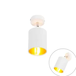 QAZQA Wandstrahler|Deckenstrahler*Moderne Deckenleuchte weiß verstellbar - Lofty