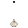 Trio Leuchten Pendelleuchten|Wohnzimmerlampen*Moderne Draht-Hängeleuchte schwarz mit Beige 33cm - Gila