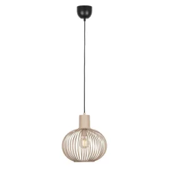 Trio Leuchten Pendelleuchten|Wohnzimmerlampen*Moderne Draht-Hängeleuchte schwarz mit Beige 33cm - Gila