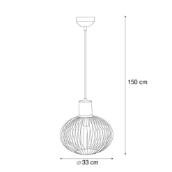 Trio Leuchten Pendelleuchten|Wohnzimmerlampen*Moderne Draht-Hängeleuchte schwarz mit Beige 33cm - Gila