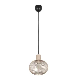 Trio Leuchten Pendelleuchten|Wohnzimmerlampen*Moderne Draht-Hängeleuchte schwarz mit Beige 33cm - Gila