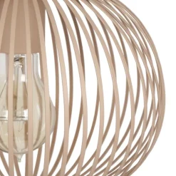 Trio Leuchten Pendelleuchten|Wohnzimmerlampen*Moderne Draht-Hängeleuchte Schwarz mit Beige 23cm - Gila