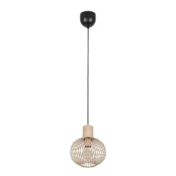 Trio Leuchten Pendelleuchten|Wohnzimmerlampen*Moderne Draht-Hängeleuchte Schwarz mit Beige 23cm - Gila