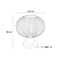 Trio Leuchten Tischlampen*Moderne Draht-Tischleuchte Beige 23cm - Gila