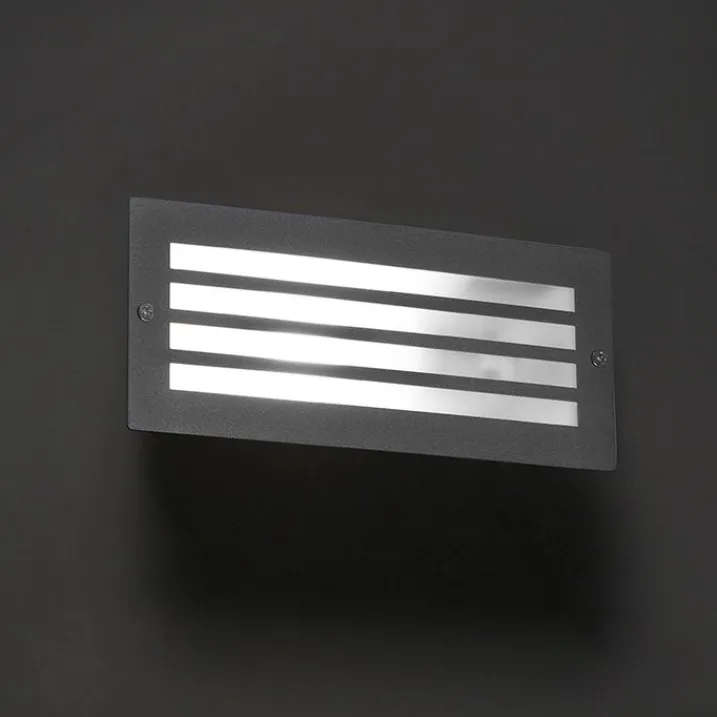 QAZQA Gartenbeleuchtung|Außenstrahler*Moderne Einbauleuchte dunkelgrau IP44 - Hurricane