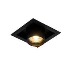 QAZQA Einbaustrahler|Wohnzimmerlampen*Moderne Einbauleuchte schwarz 1-Licht verstellbar - Dach