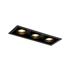 QAZQA Esszimmerlampen|Küchenlampen*Moderne Einbauleuchte schwarz verstellbar 3-Licht - Dach