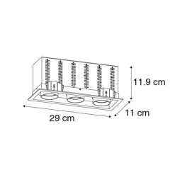 QAZQA Esszimmerlampen|Küchenlampen*Moderne Einbauleuchte schwarz verstellbar 3-Licht - Dach