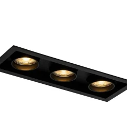 QAZQA Esszimmerlampen|Küchenlampen*Moderne Einbauleuchte schwarz verstellbar 3-Licht - Dach