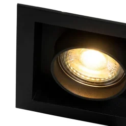 QAZQA Esszimmerlampen|Küchenlampen*Moderne Einbauleuchte schwarz verstellbar 3-Licht - Dach