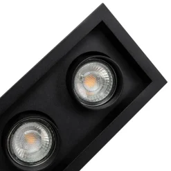 QAZQA Esszimmerlampen|Küchenlampen*Moderne Einbauleuchte schwarz verstellbar 3-Licht - Dach