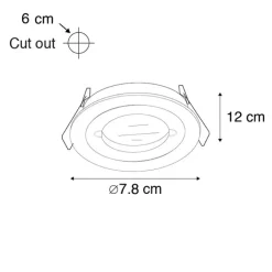 QAZQA Gartenbeleuchtung|Badezimmerlampen*Moderne Einbauleuchte schwarz IP44 - Xena Round