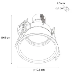 QAZQA Außenstrahler|Einbaustrahler*Moderne Einbaustrahler schwarz mit Gold GU10 70mm IP44 - Dept