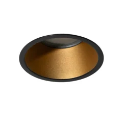 QAZQA Außenstrahler|Einbaustrahler*Moderne Einbaustrahler schwarz mit Gold GU10 70mm IP44 - Dept