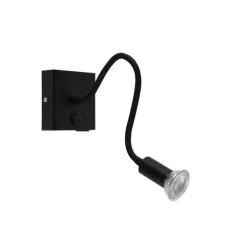 QAZQA Wandleuchten|Wohnzimmerlampen*Moderne flexible Wandleuchte USB schwarz - Zeno