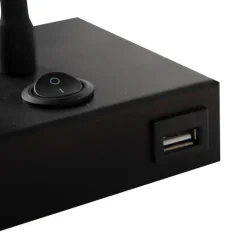 QAZQA Wandleuchten|Wohnzimmerlampen*Moderne flexible Wandleuchte USB schwarz - Zeno