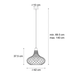 Honsel Pendelleuchten|Wohnzimmerlampen*Moderne hanglamp zwart - Iggy