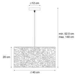 Honsel Pendelleuchten|Wohnzimmerlampen*Moderne hanglamp zwart - Ludwig