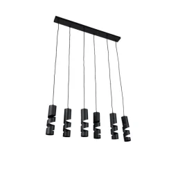 Trio Leuchten Pendelleuchten|Wohnzimmerlampen*Moderne hanglamp zwart 6-lichts - Stream