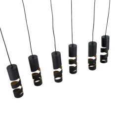 Trio Leuchten Pendelleuchten|Wohnzimmerlampen*Moderne hanglamp zwart 6-lichts - Stream