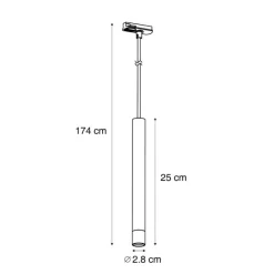 QAZQA Deckenstrahler|Aufbaustrahler*Moderne Hängelampe Beige mit Schwarz für Schienensystem 1-phasig - Iconic Frini
