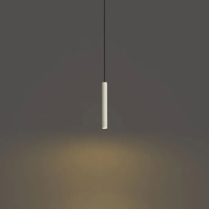 QAZQA Deckenstrahler|Aufbaustrahler*Moderne Hängelampe Beige mit Schwarz für Schienensystem 1-phasig - Iconic Frini