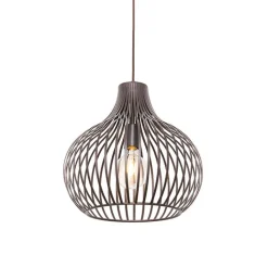 QAZQA Pendelleuchten|Wohnzimmerlampen*Moderne Hängelampe braun 38 cm - Sapphira