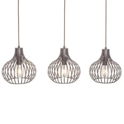 QAZQA Gartenbeleuchtung|Pendelleuchten*Moderne Hängelampe braun 3-flammig - Sapphira