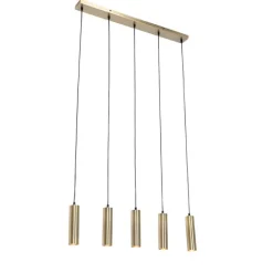 QAZQA Pendelleuchten|Wohnzimmerlampen*Moderne Hängelampe Bronze 5-flammig - Jeana
