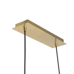 QAZQA Pendelleuchten|Wohnzimmerlampen*Moderne Hängelampe Gold 100 cm 5-Licht mit Rauchglas - Athen