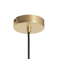QAZQA Pendelleuchten|Wohnzimmerlampen*Moderne Hängelampe Gold mit Opalglas 3-flammig - Coby