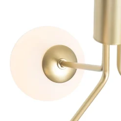 QAZQA Pendelleuchten|Wohnzimmerlampen*Moderne Hängelampe Gold mit Opalglas 3-flammig - Coby