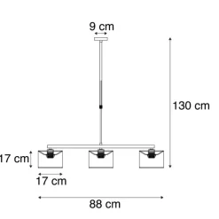 QAZQA Pendelleuchten|Wohnzimmerlampen*Moderne Hängelampe grau mit grauen Schirmen 3-flammig - VT